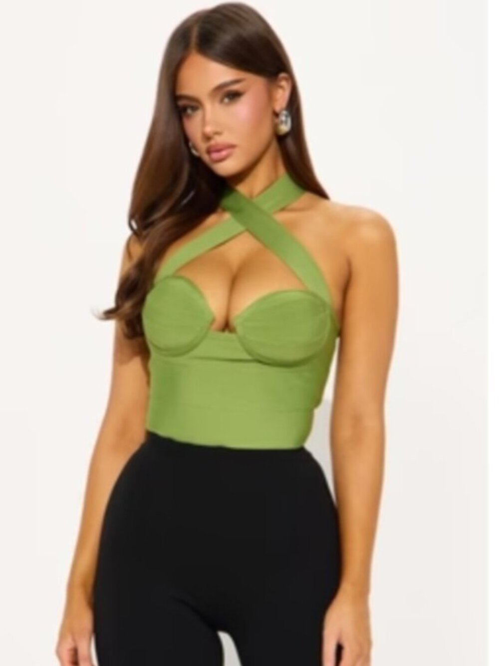 Bandage bodysuit  top in Olive SEXY